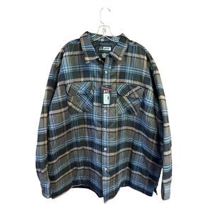 BTC Men’s Quilted Lined Flannel Plaid Shirt Sz 5X NWT
